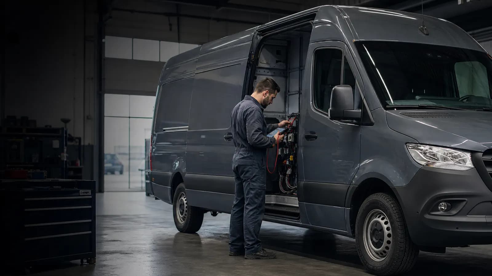 Иллюстративный кадр проверки электрооборудования коммерческого Sprinter